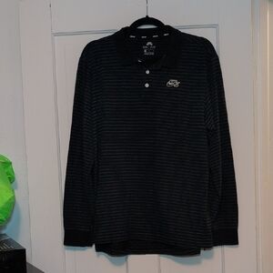 Nike Men's Dark Polo with Subtle Stripes